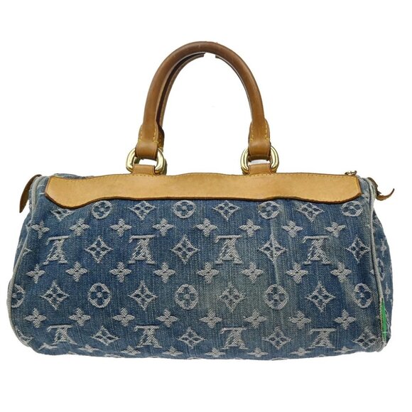 LOUIS VUITTON Neo Speedy Hand Bag Monogram Denim Leather Blue - Picture 2 of 16